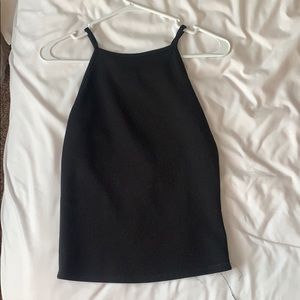 Black and white tank tops, high neck line